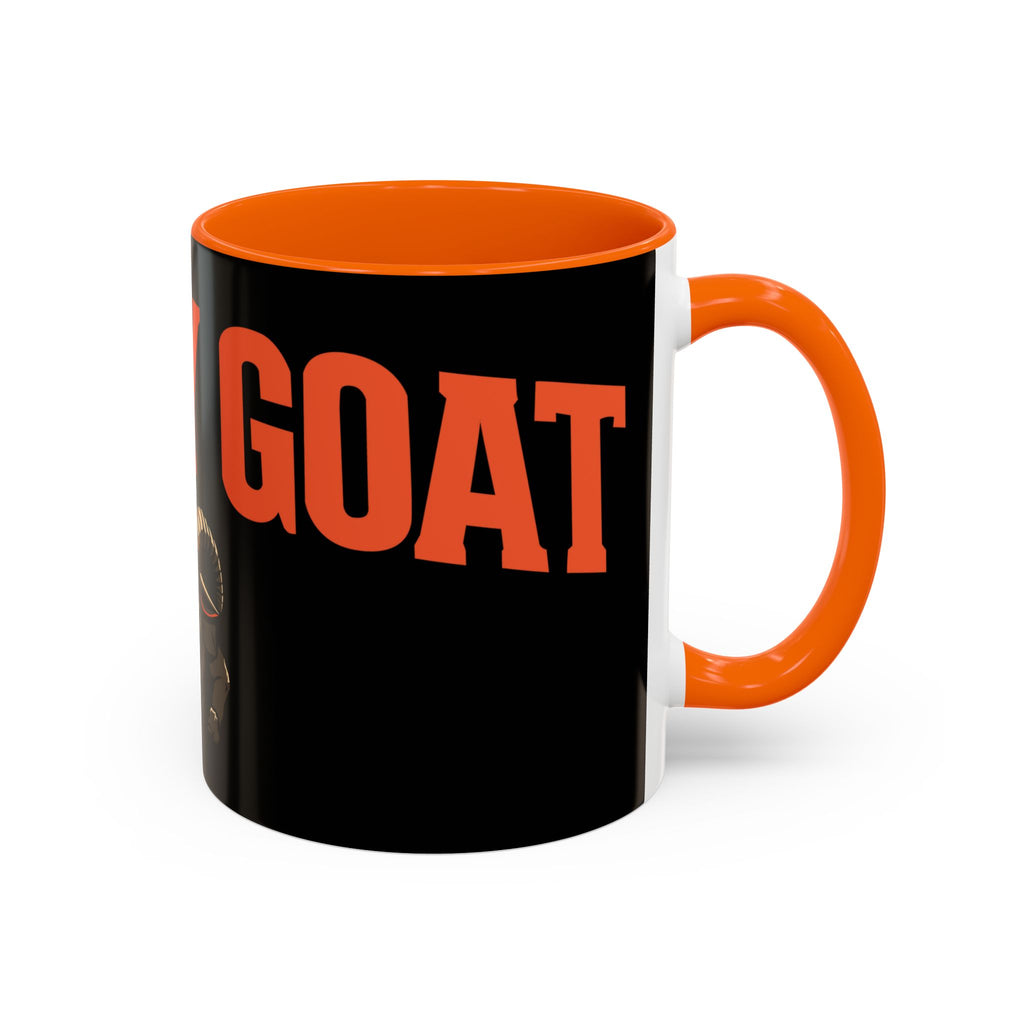 GOAT Coffee Mug — Bold Black & Orange Accent Mug with Ram Graphic