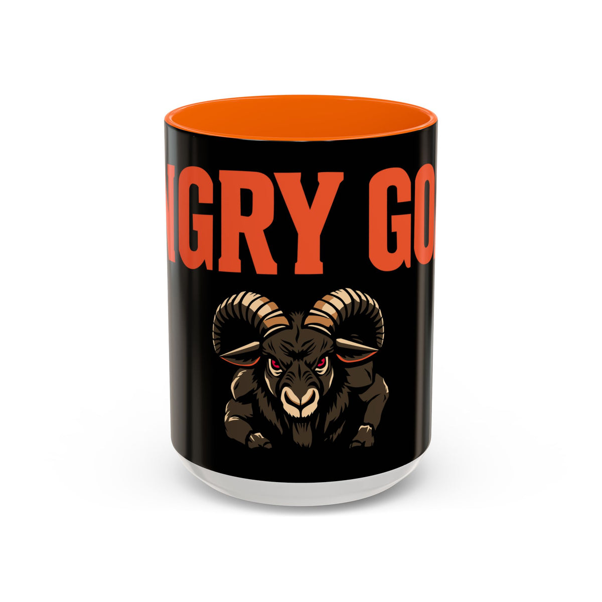 GOAT Coffee Mug — Bold Black & Orange Accent Mug with Ram Graphic