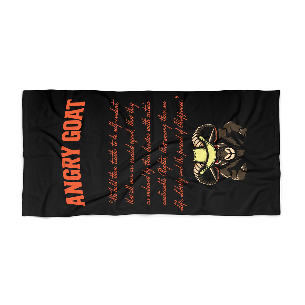 Angry Goat Beach Towel - Bold Goat Graphic & Poem