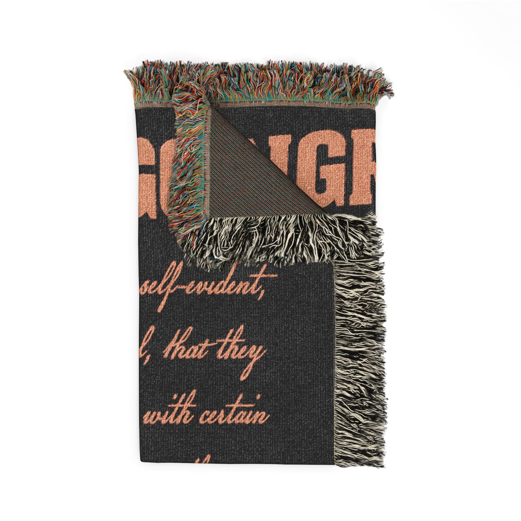 Angry Goat Woven Blanket — Rustic Farmhouse Throw with Goat Illustration