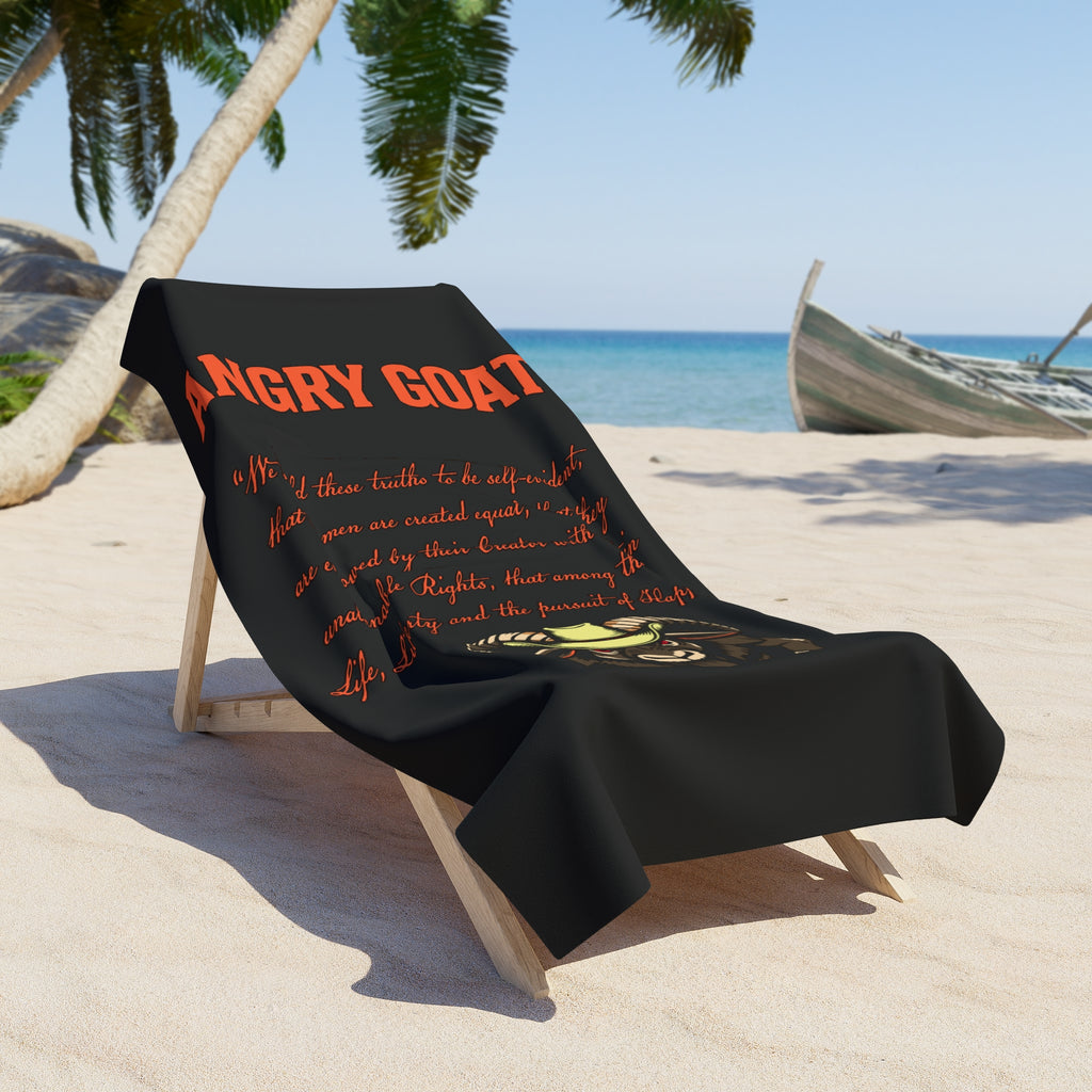 Angry Goat Beach Towel - Bold Goat Graphic & Poem