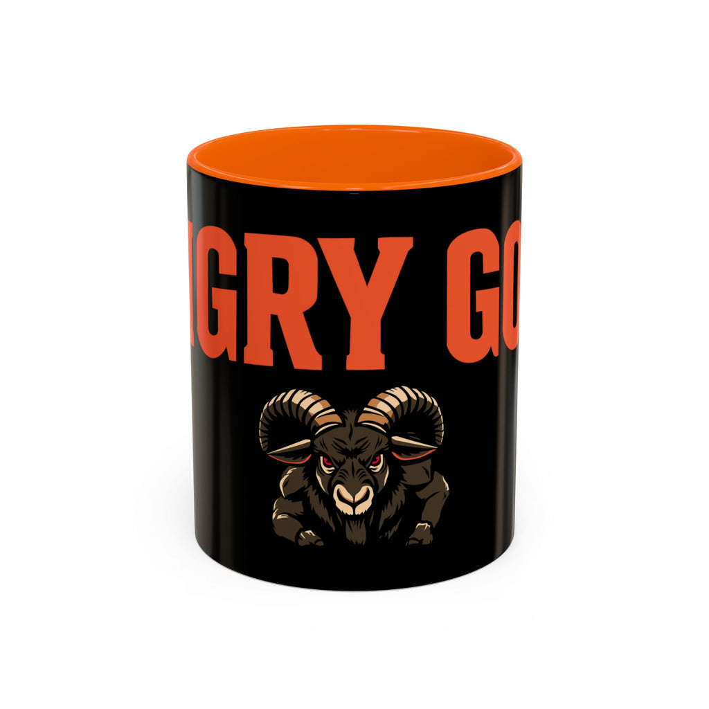 GOAT Coffee Mug — Bold Black & Orange Accent Mug with Ram Graphic